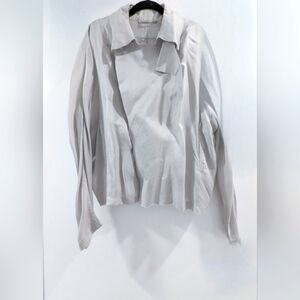 Emporio Armani Gray Silk Jacket with Stiff Lapels